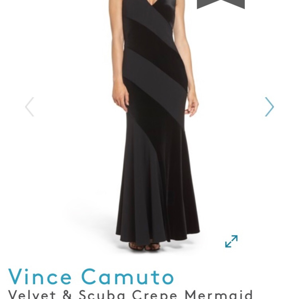 Vince Camuto Velvet & Scuba Crepe Mermaid Gown